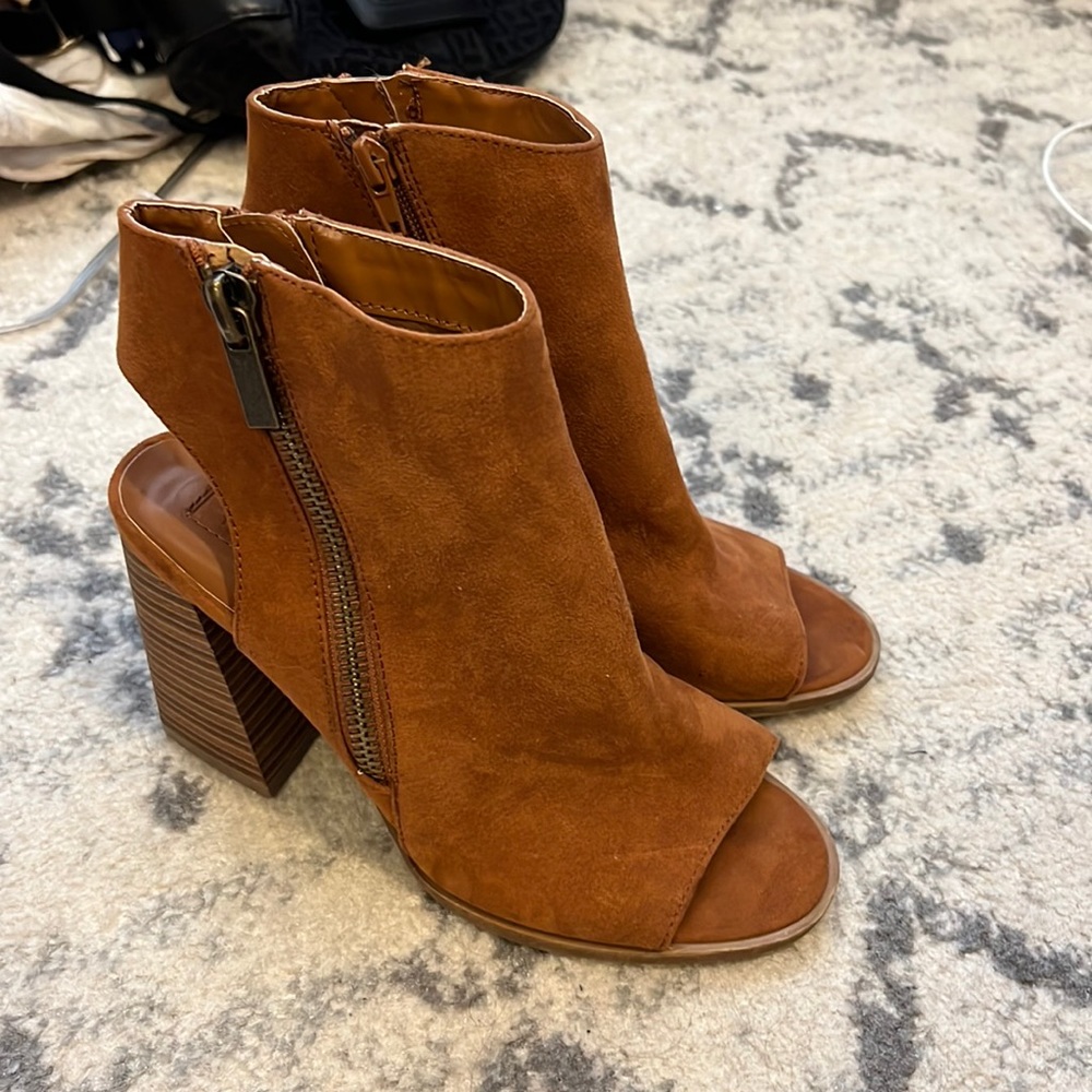 Open toe booties